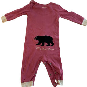 Hatley Black Bears On Coverall Pink Little Bear Bum 6-12 months